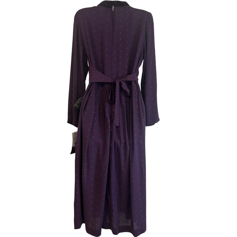 Vtg NWT  Midi Dress Vest Sz 12 Purple 80s 90s Secretary Goth Romantic Academia - Picture 3 of 11